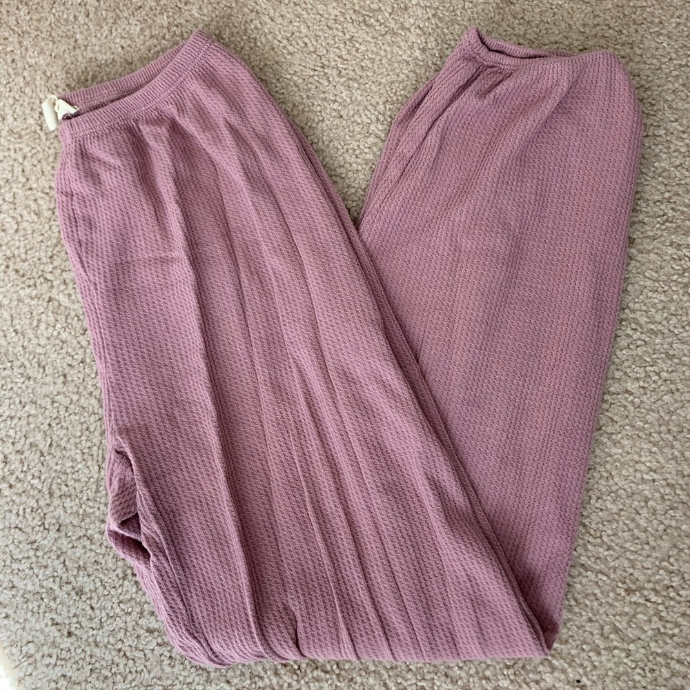 Waffle knit pajama pants